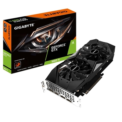 Il GIGABYTE GeForce GTX1660Ti WINDFORCE 6G GPU con una pala unica da 2 x 100 millimetri smazza la carta di Grapics (GV-N166TWF2-6GD)